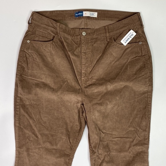 Old Navy Higher High Rise Flare Brown Corduroy Pants Size 18 NWT - Picture 2 of 12